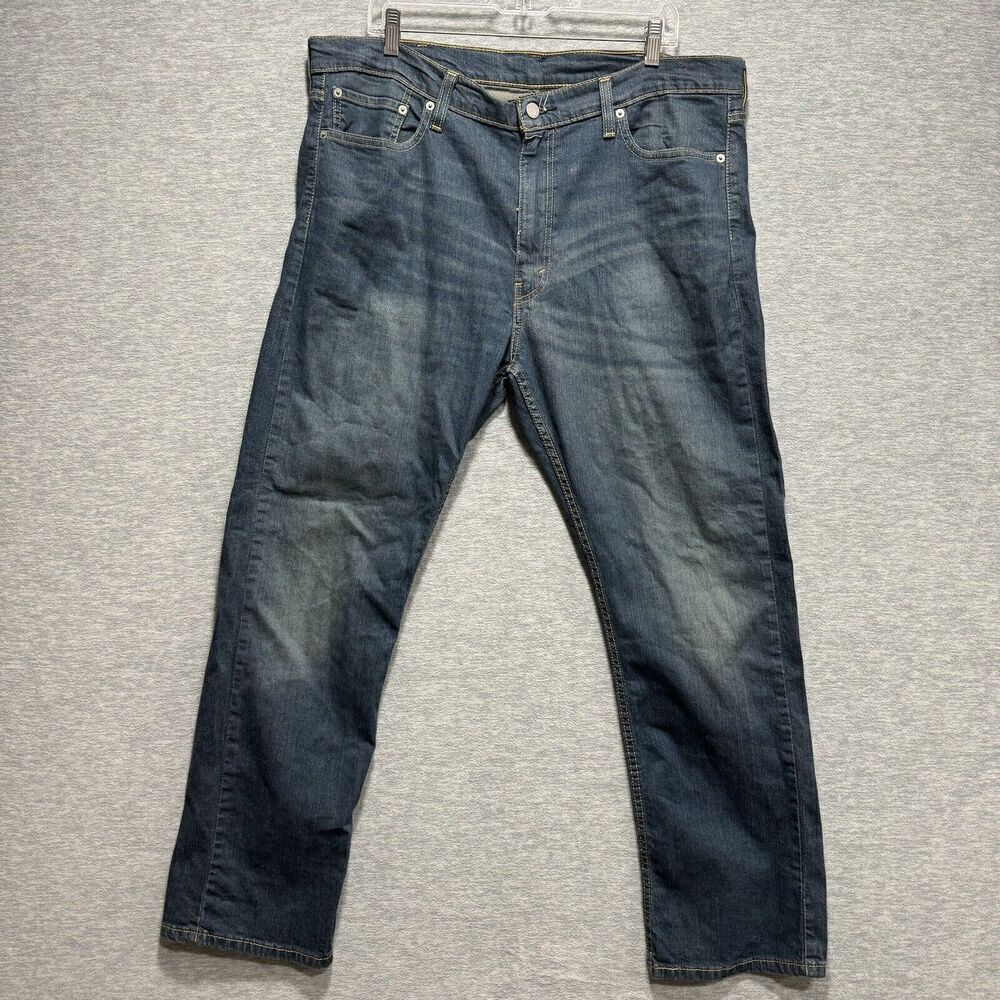 Levis 513 Slim Straight Jeans Mens Size 38x30 Regular Medium Wash Stretch Blue